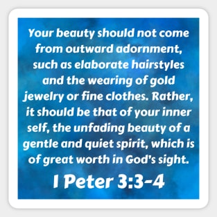 Bible Verse 1 Peter 3:3-4 Sticker